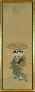 Due amanti sotto un ombrello da Ishikawa Toyonobu